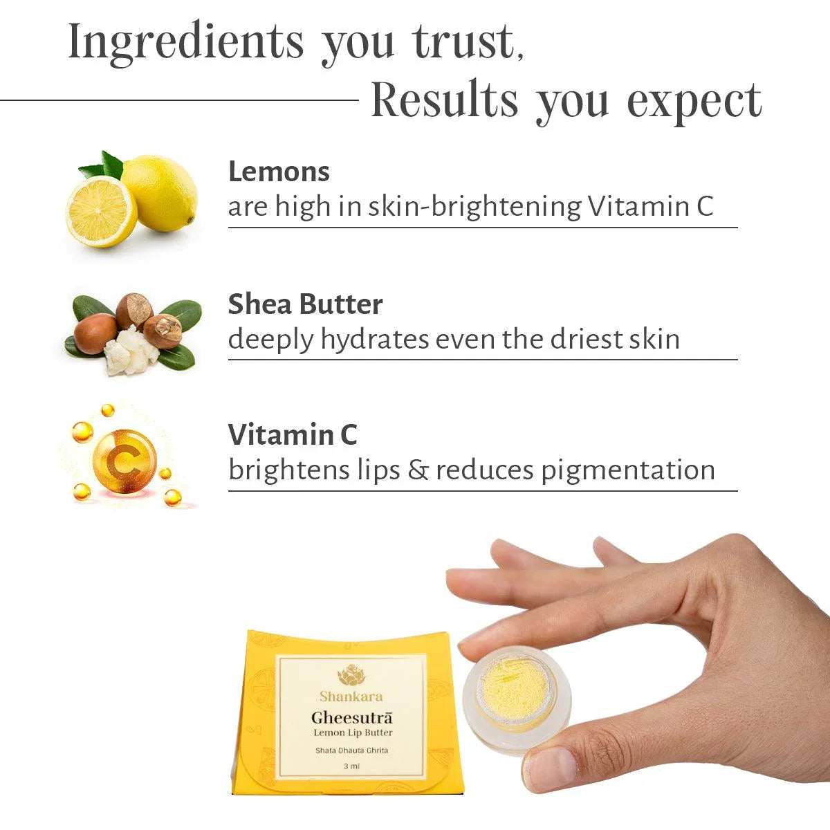 Gheesutrā Lemon Lip Butter - Shankara India