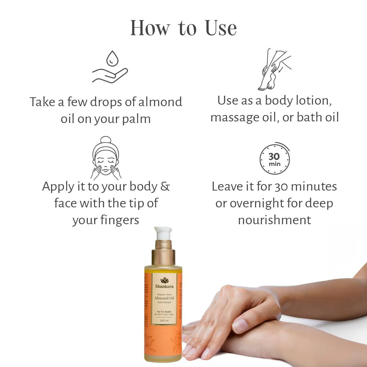 Organic Sweet Almond Oil - Shankara India