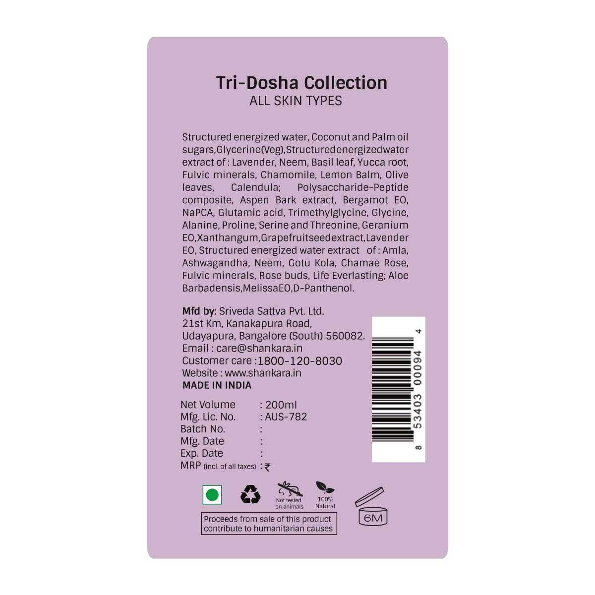 De-Stressing Body Wash - Shankara India