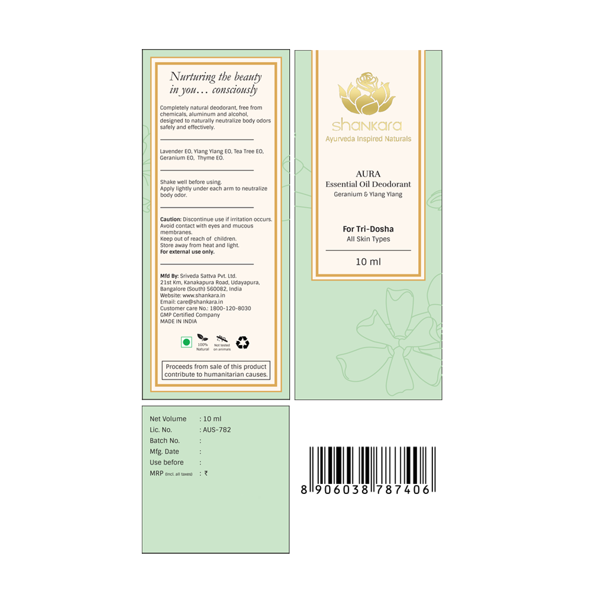 Aura Essential Oil Deodorant - Geranium & Ylang Ylang