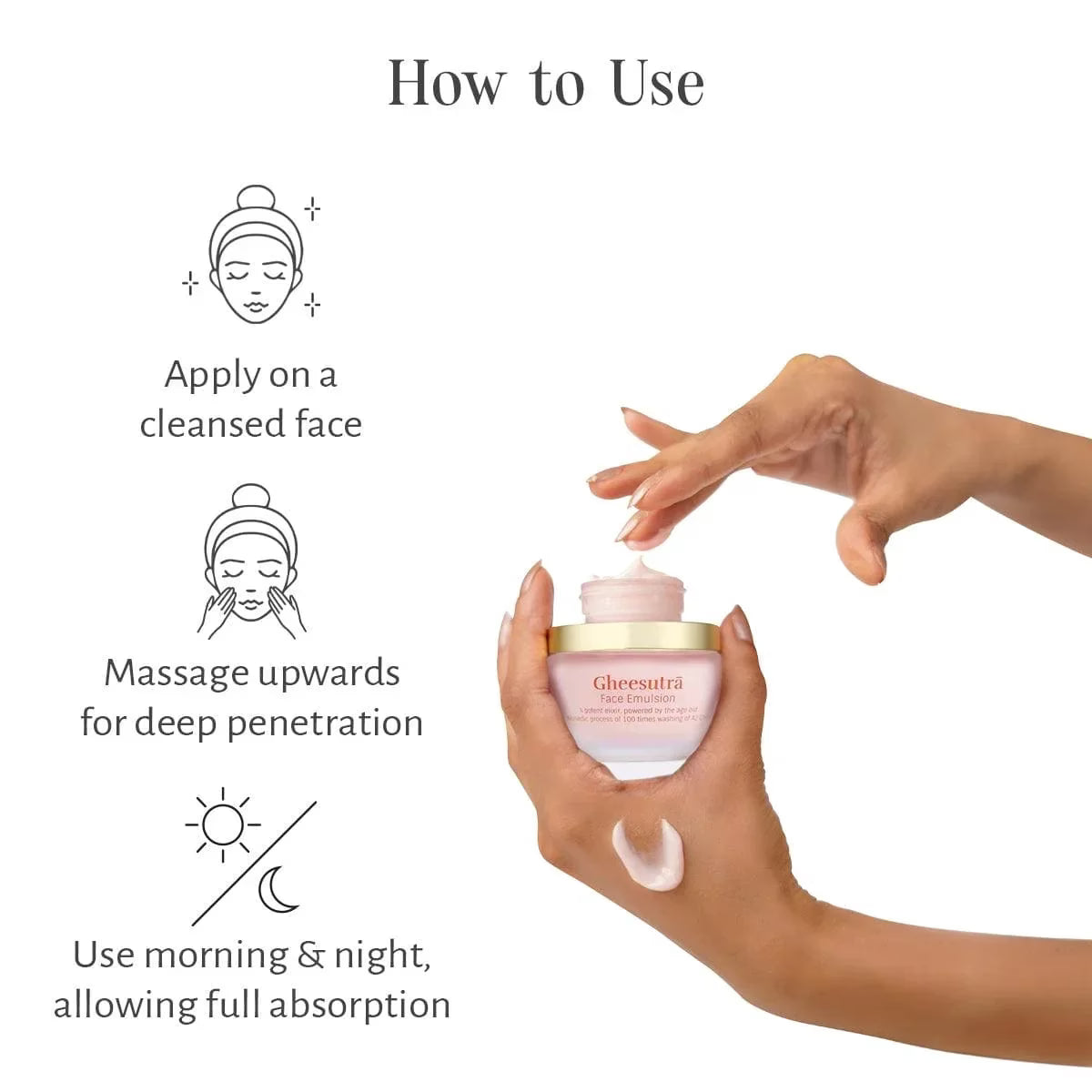 Gheesutra Face Emulsion - How to use PDP