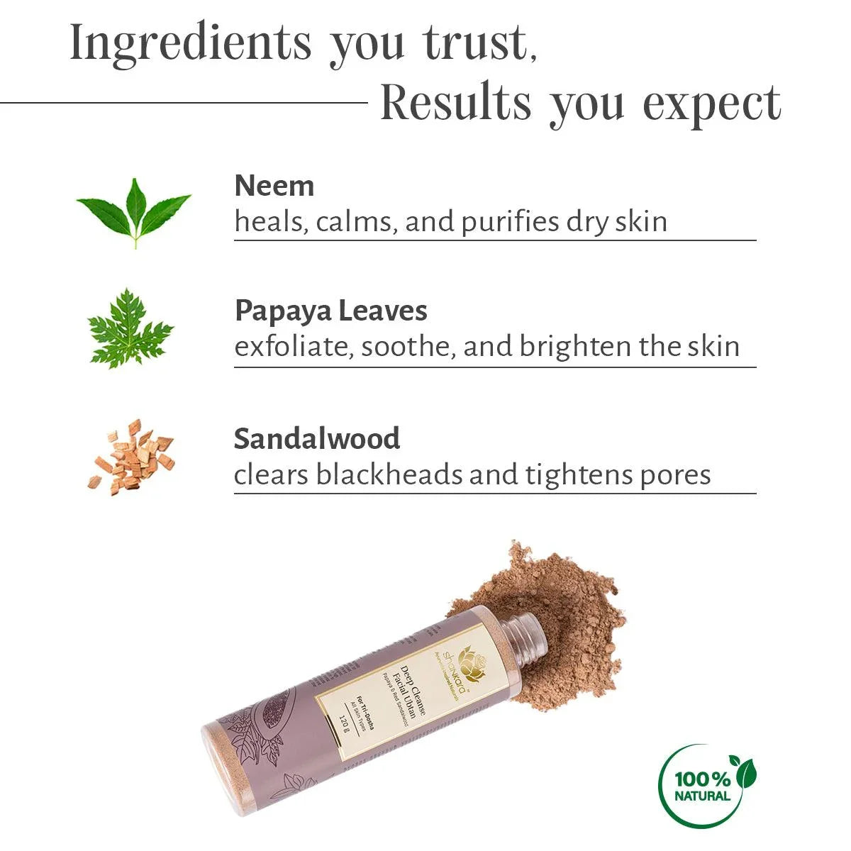 Deep Cleanse Facial Ubtan 60g - Shankara India