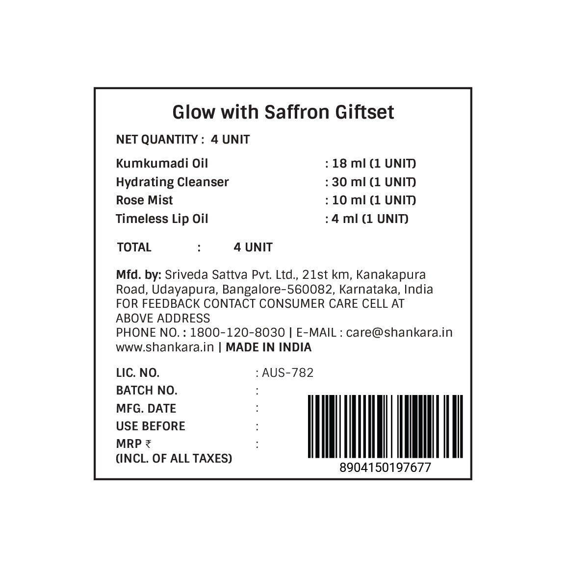 Glow with Saffron Giftset